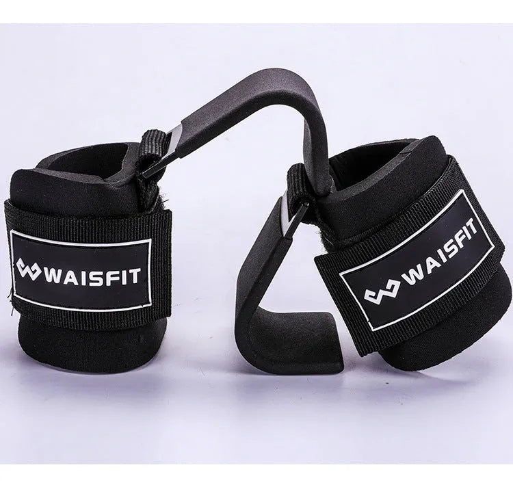 Power-assisted pull-up hook pair, polypropylene wrist straps with iron buckle, 20x16cm, black blue red yellow