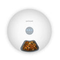 White six meal automatic pet feeder with 80ml cells, 320x320x82mm, USB or battery power
