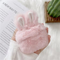 Pink and grey AirPods protective covers with rabbit ears design for Apple wireless headphones