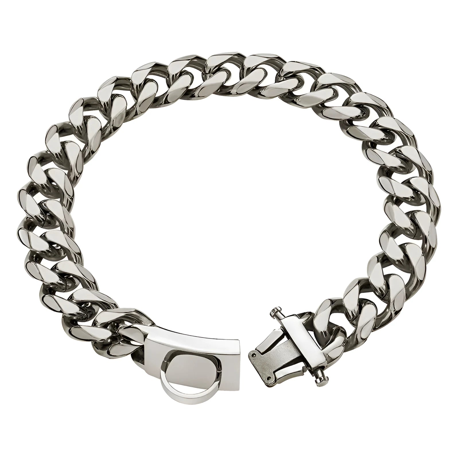 Stainless steel dog collar anti-bite 19mm width for medium and large dogs black silver gold