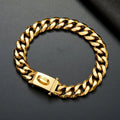Stainless steel dog collar anti-bite 19mm width for medium and large dogs black silver gold