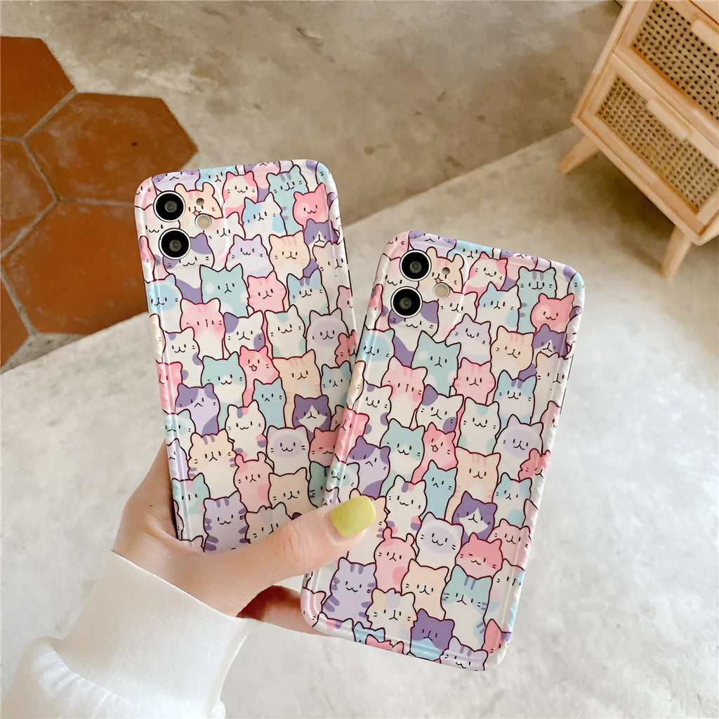 Colourful cartoon TPU protective case for iPhone mobile phones