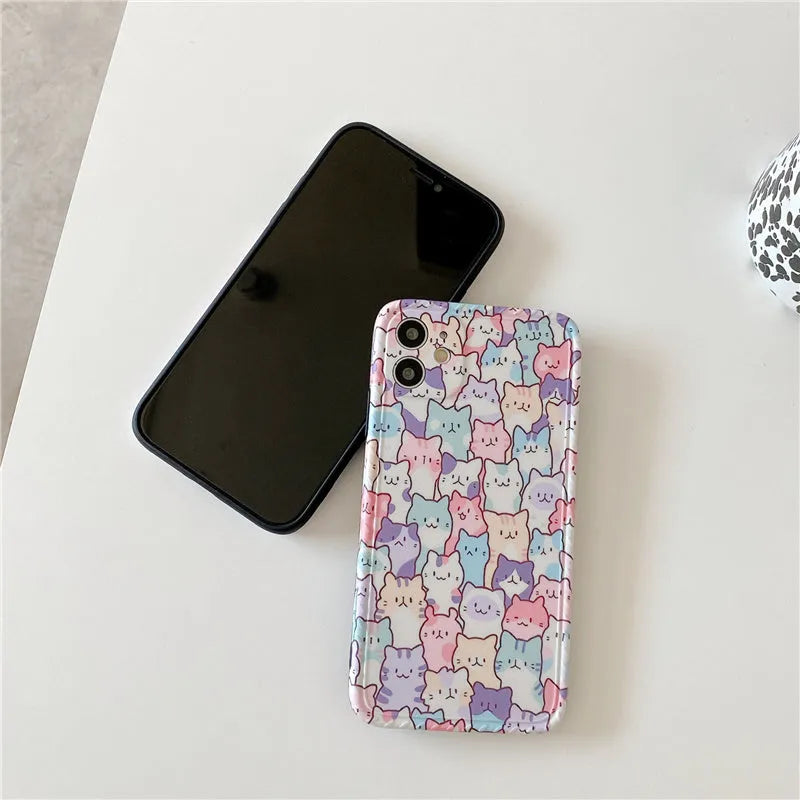 Colourful cartoon TPU protective case for iPhone mobile phones