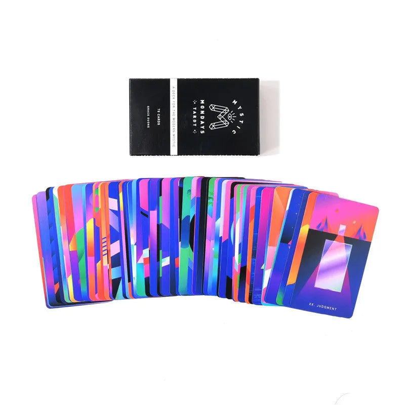 Mystic Mondays Tarot 78-card black coated paper deck for board game and parent-child card play