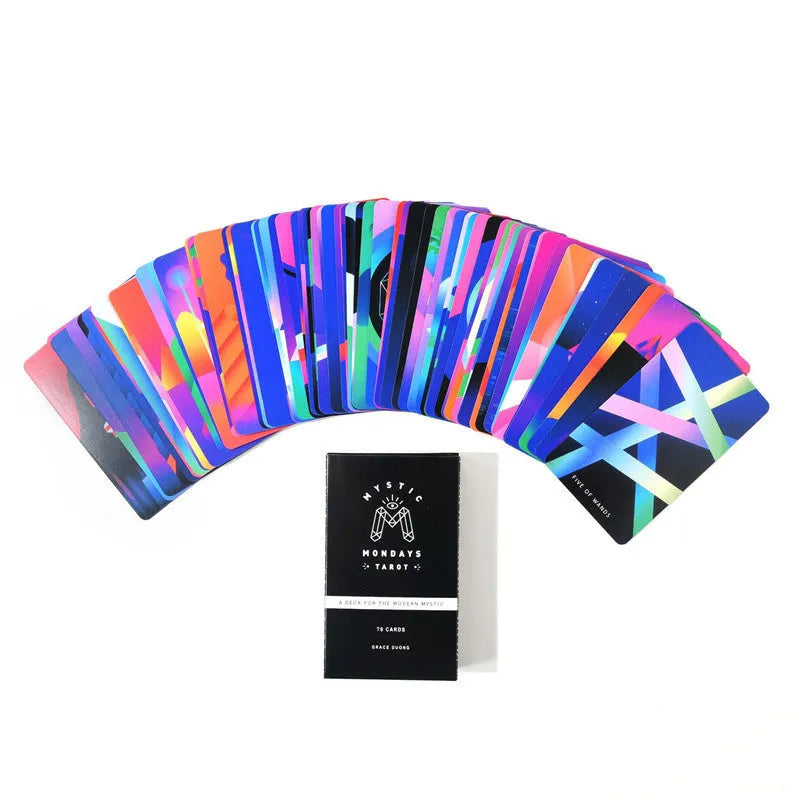 Mystic Mondays Tarot 78-card black coated paper deck for board game and parent-child card play