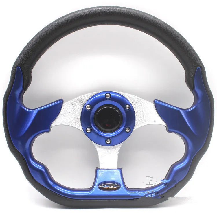 520mm PU racing steering wheel model 5156F in black, modified general fit for kart or sim-racing build