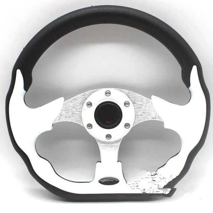 520mm PU racing steering wheel model 5156F in black, modified general fit for kart or sim-racing build