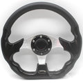 520mm PU racing steering wheel model 5156F in black, modified general fit for kart or sim-racing build