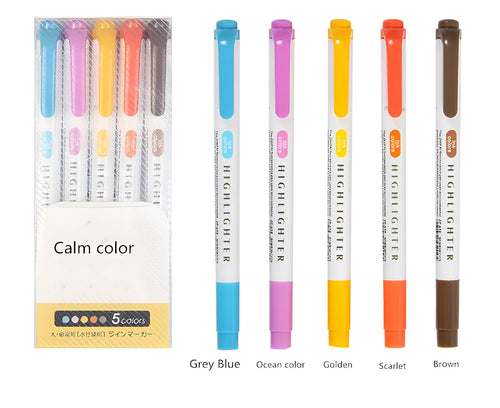 25 colour double head highlighter pen set with calm, light, warm, and fluorescent shades in boxed packaging