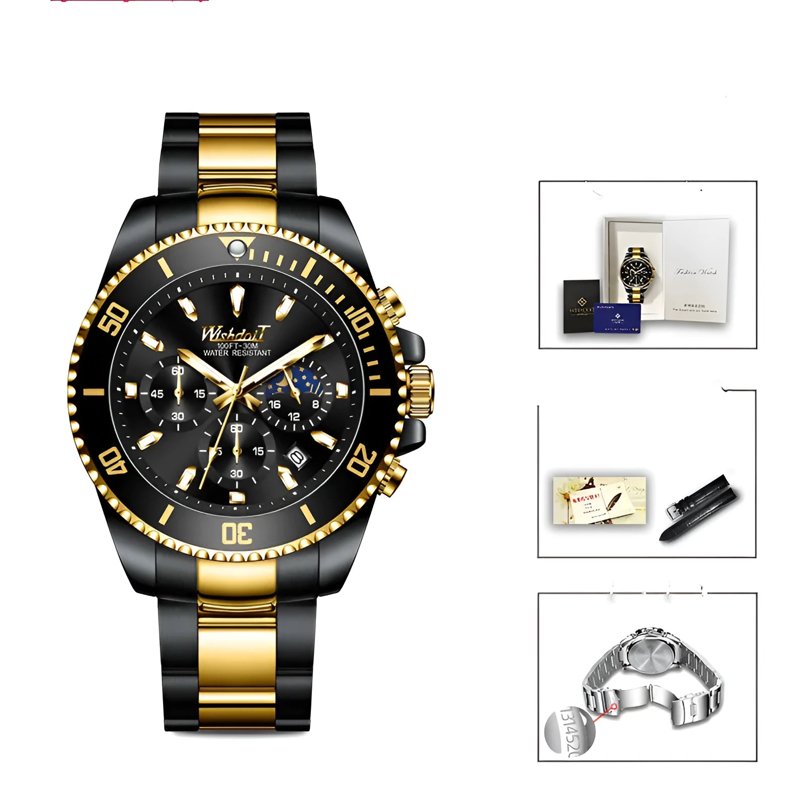 Green Water Monster Water Ghost men's 45mm automatic mechanical sports watch with stainless steel dial and alloy case