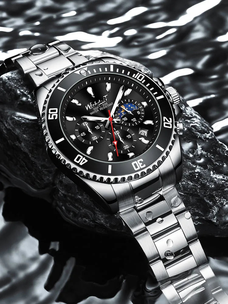 Green Water Monster Water Ghost men's 45mm automatic mechanical sports watch with stainless steel dial and alloy case