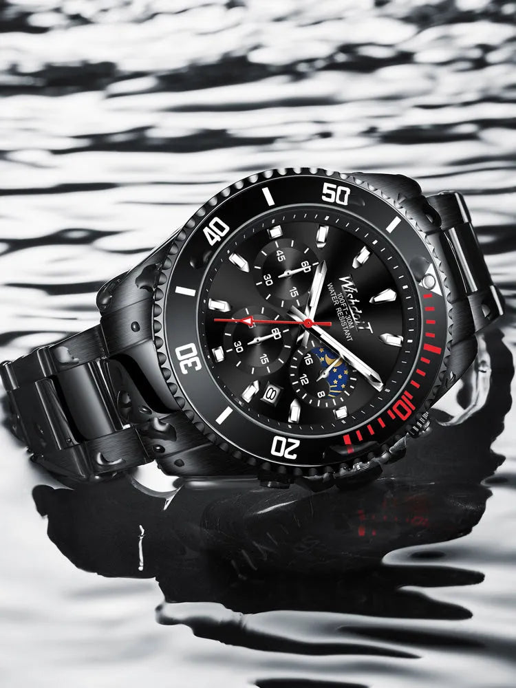 Green Water Monster Water Ghost men's 45mm automatic mechanical sports watch with stainless steel dial and alloy case