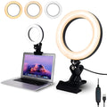 6‑inch golden USB LED video conference light with pan‑tilt clip, 2200‑5500K adjustable, 8W.
