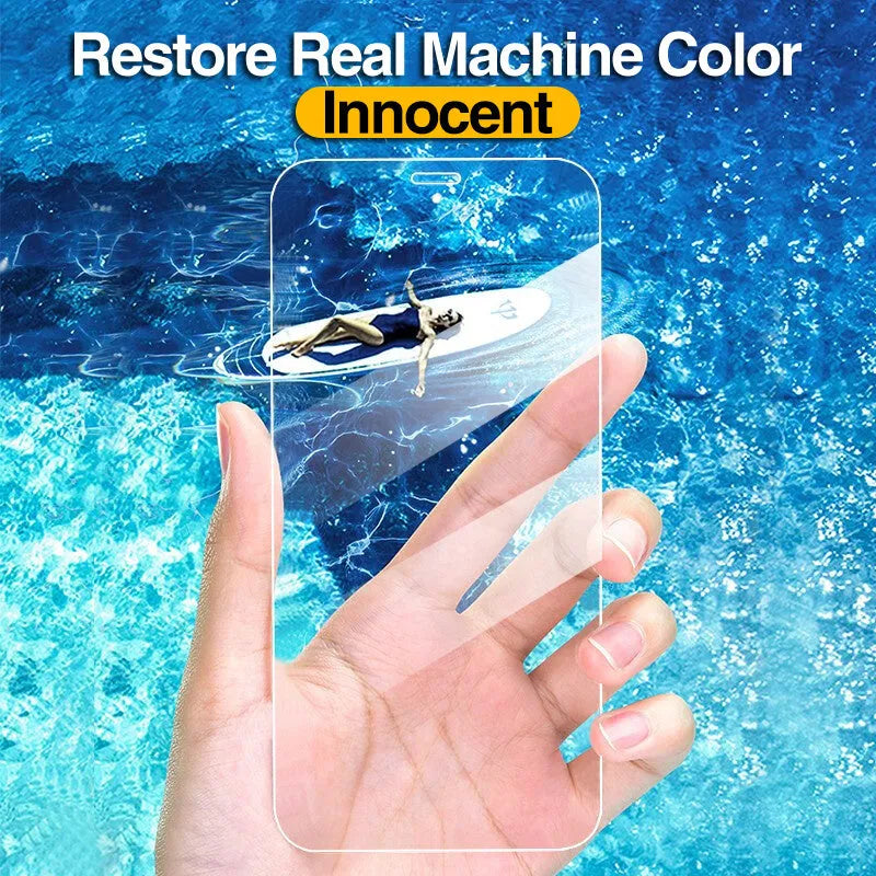 Four-pack tempered glass iPhone screen protectors with anti-blue light for full coverage protection