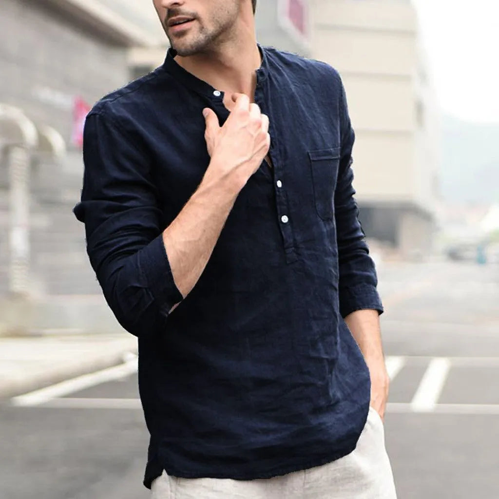 Men's summer plaid collar turn-down short sleeve shirt in khaki colour, slim fit, front view