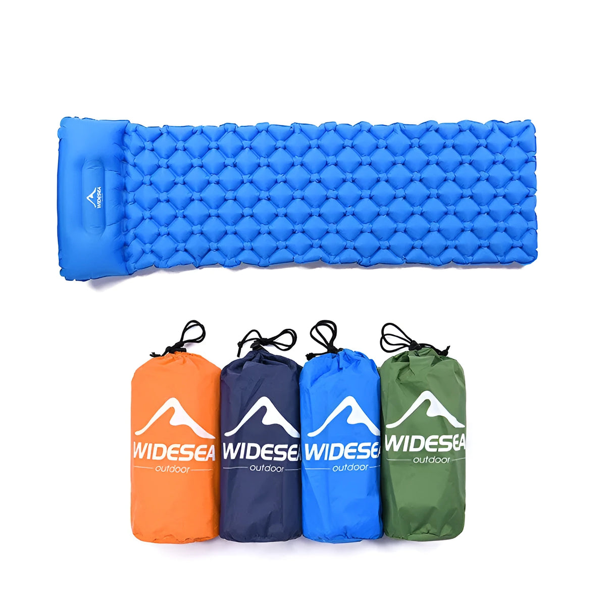 Quickly inflatable camping air cushion in TPU and nylon, size 190x58x5cm, moisture-proof outdoor sleep mat
