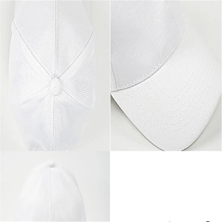 White fibre optic luminous baseball cap with LED glow on dark background