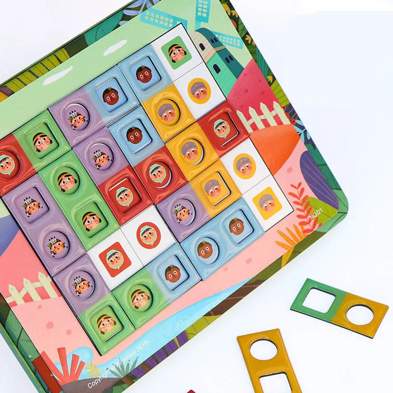 Magnetic glue butt bump reasoning logic table game with silicone chess pieces on a table