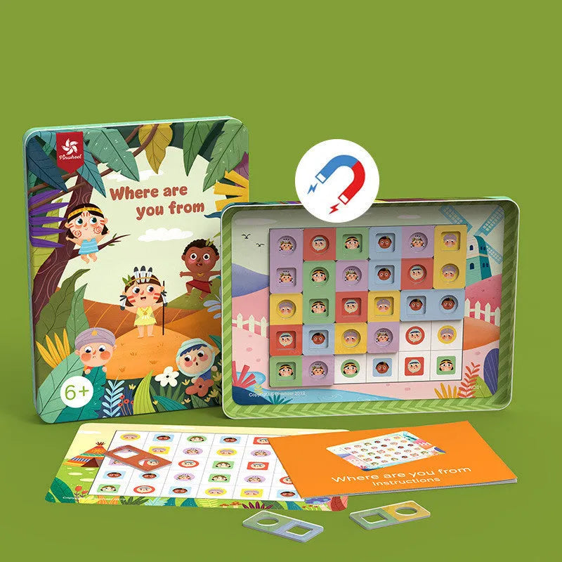 Magnetic glue butt bump reasoning logic table game with silicone chess pieces on a table