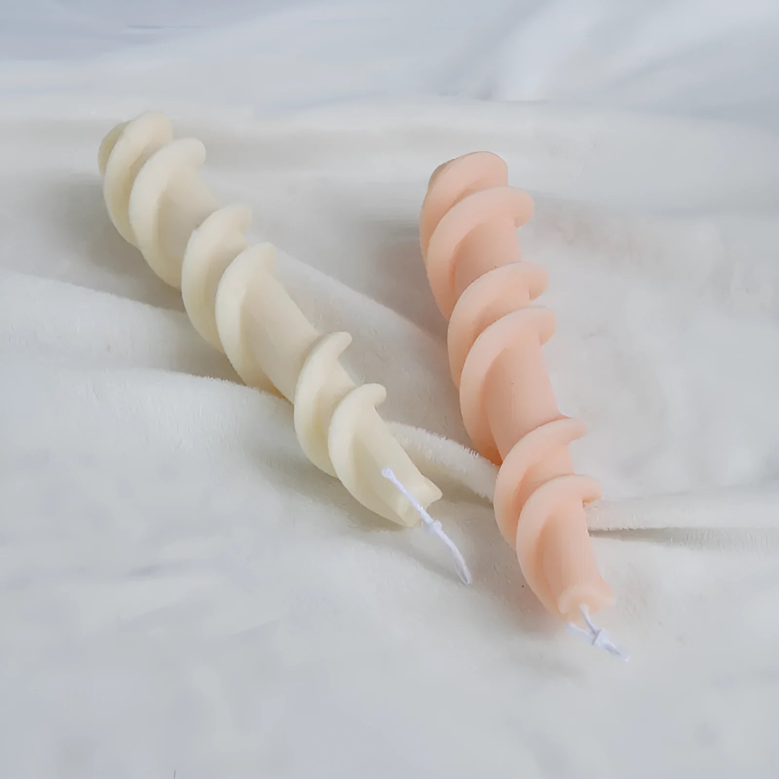 Silicone rotating lace candle mould for making spiral screw wax candles