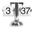 Small scale retro flip digital clock black on one foot white on the other 21x8x16 cm
