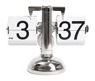 Small scale retro flip digital clock black on one foot white on the other 21x8x16 cm