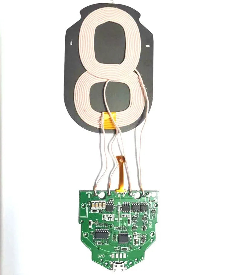 Qi wireless charging pad with 5W, 7.5W and 10W automatic identification, dual-coil S7B module, 0.035kg