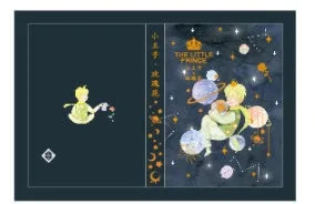 A5 hardback notebook with Little Prince cover design, saddle stitch binding, paper cover, shown in four styles