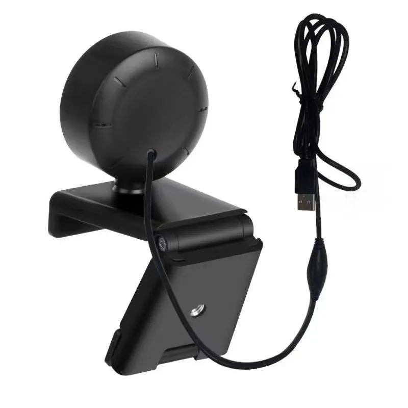 USB computer camera with integrated LED lighting ring around lens