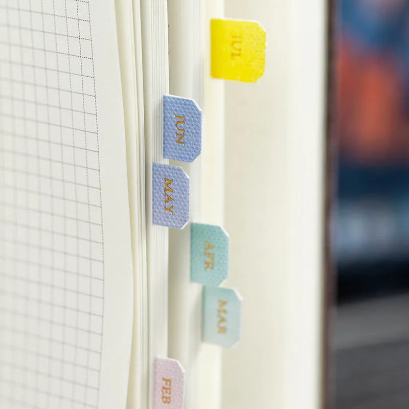 Ten sheets of gradient Morandi colour label stickers in an Elegant palette.