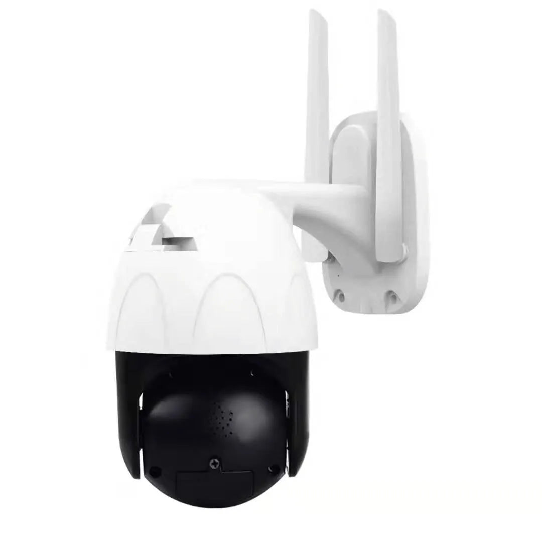 Black 1080P wireless outdoor security camera with 3.6mm lens, 355° PTZ, and 50m infrared