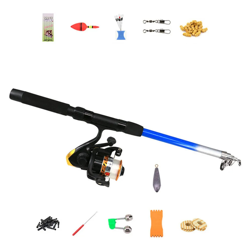 Sea pole fishing rod set with nylon rod, 50cm waterproof gear bag, DL plastic and JM metal wire wheel sets