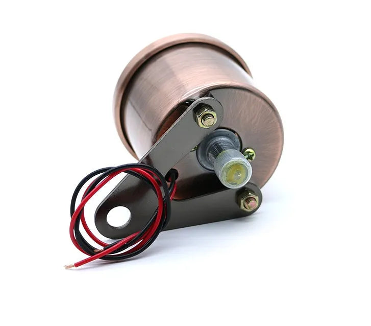 Bronze metal shell mechanical tachometer with glass face and LED backlight for 12V motorcycles