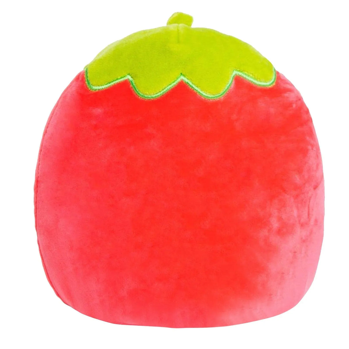 Strawberry plush toy doll with short plush fabric in 20cm height on white background