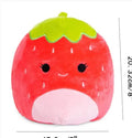 Strawberry plush toy doll with short plush fabric in 20cm height on white background