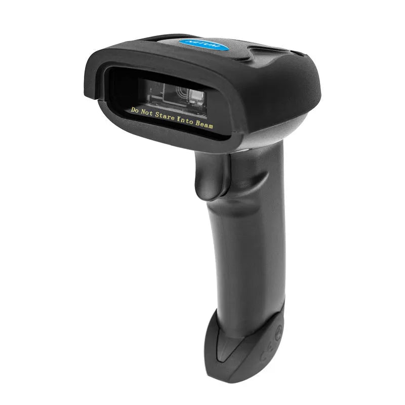 Black wireless handheld laser barcode scanner with USB interface