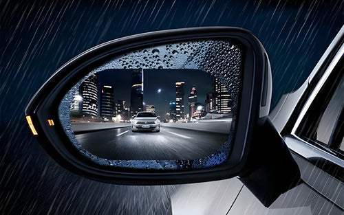 Two pieces of Che Youmeng 100mm x 145mm rainproof film for car rearview mirrors