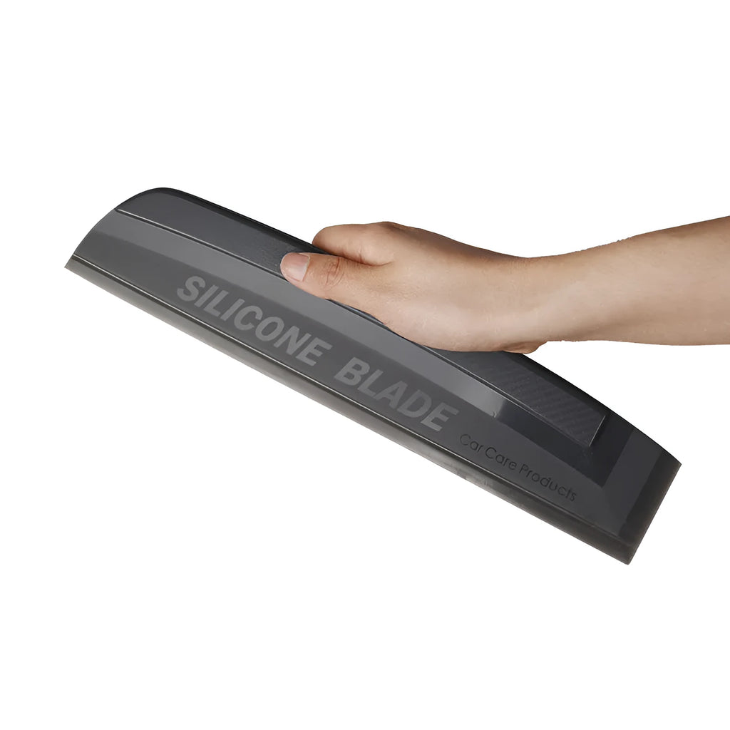 Silicone car glass wiper in dark grey and black, handheld automobile window wiper tool