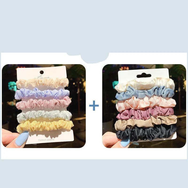 Children's hairpin set with autumn colour hair rings and head rope accessories