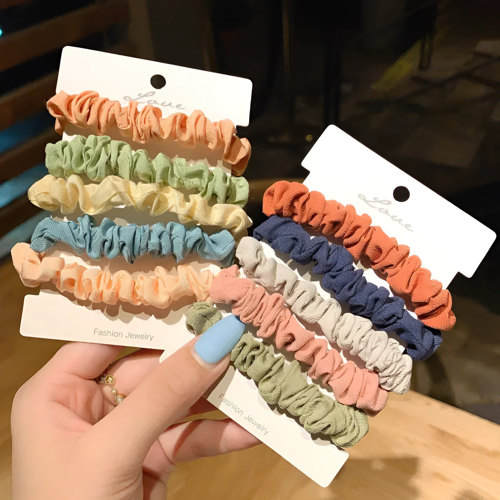 Children's hairpin set with autumn colour hair rings and head rope accessories