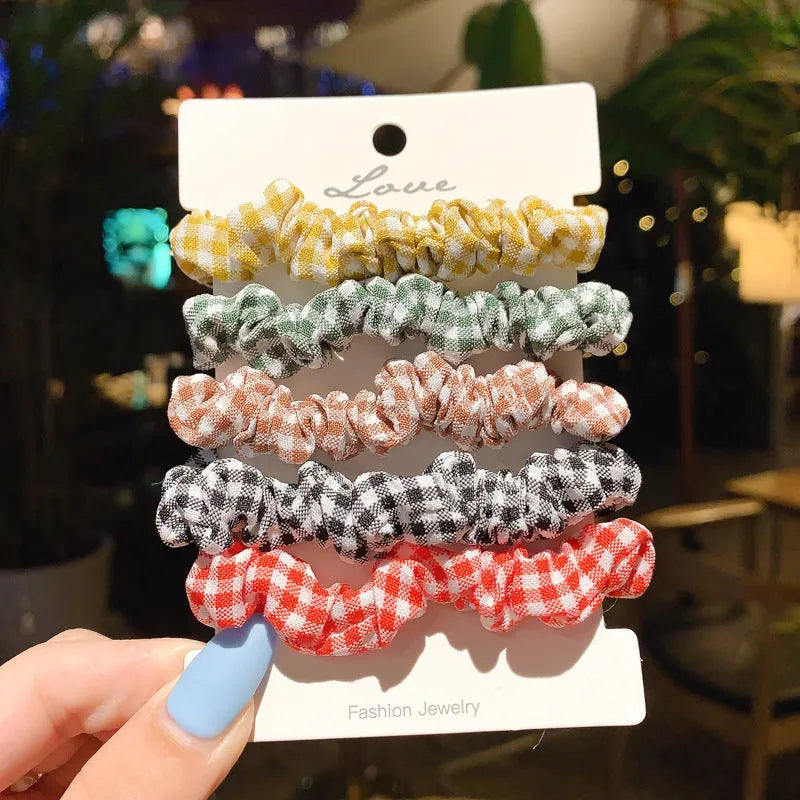 Children's hairpin set with autumn colour hair rings and head rope accessories