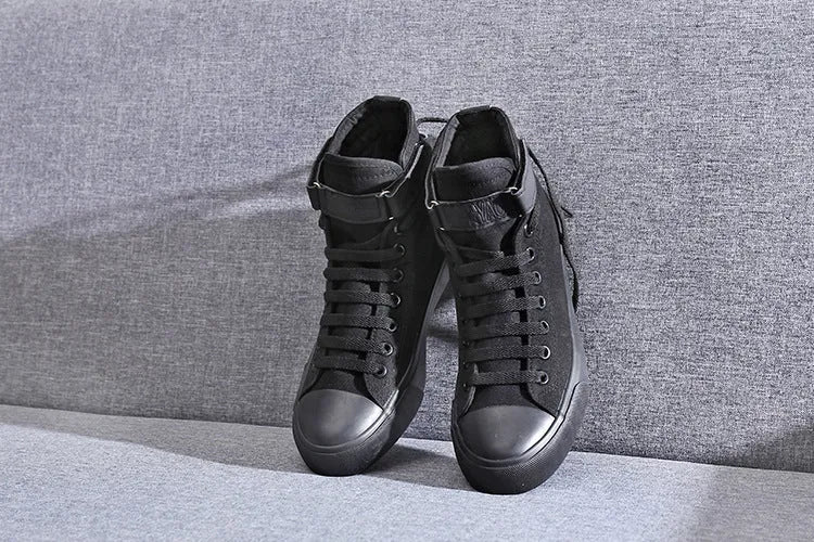 Women's lace up plimsoll canvas shoes casual flat sneakers black white