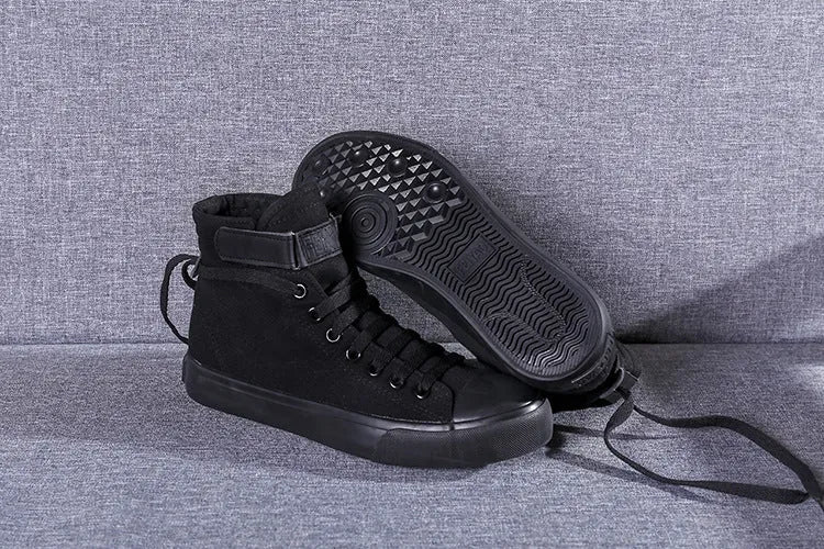 Women's lace up plimsoll canvas shoes casual flat sneakers black white
