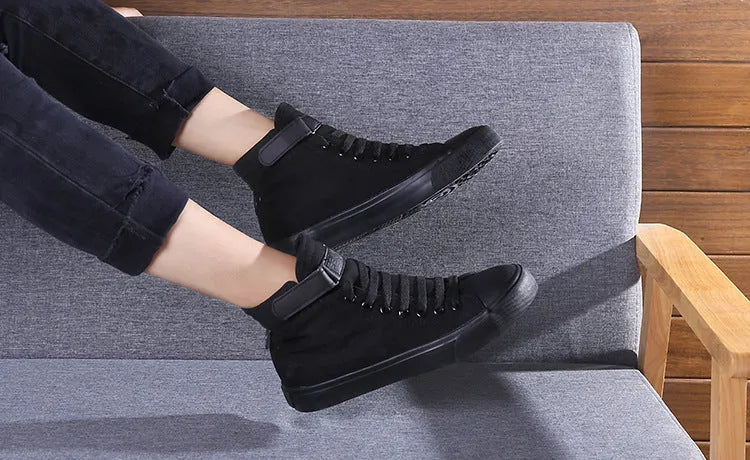 Women's lace up plimsoll canvas shoes casual flat sneakers black white