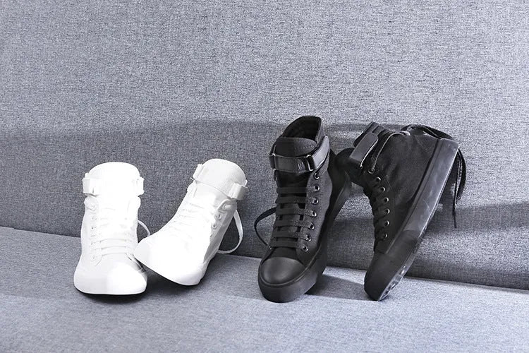 Women's lace up plimsoll canvas shoes casual flat sneakers black white