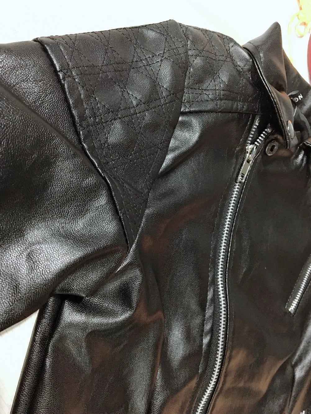 Black children's PU leather motorcycle jacket with lapel collar, short autumn coat, sizes 90cm to 130cm
