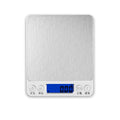 Silver ABS digital pocket scale with stainless steel pan, LED display, 1kg capacity, 0.1g precision