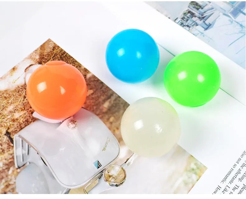 Glow in the dark luminous sticky ball toy with TPR material 4.5cm for party games