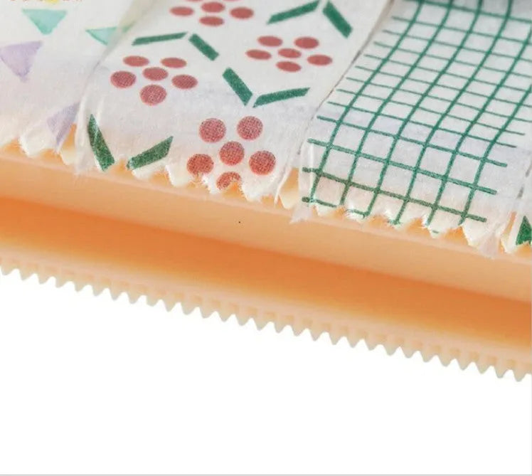Fante plastic desktop tape cutter and storage box, 10.3x9.1x7.1cm, in beige, green, or yellow