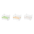 Fante plastic desktop tape cutter and storage box, 10.3x9.1x7.1cm, in beige, green, or yellow
